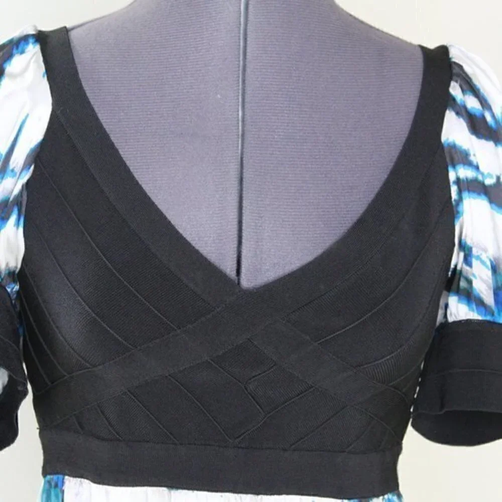 BEBE dress Medium dress Gorgeous quality! Black blue and white